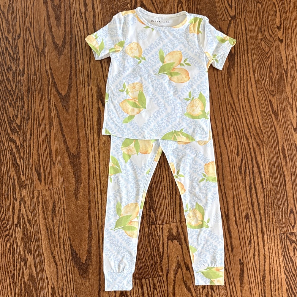 Mason Grey Kids Lemon Print PJ Set